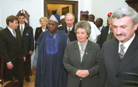 Prezydent Federalnej Republiki Nigerii Olusegun Obasanjo z wizytą w Senacie RP