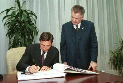 Przewodniczący Borut Pahor i marszałek Longin Pastusiak